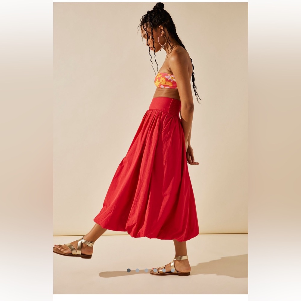 Free People Red A-Line Skirt